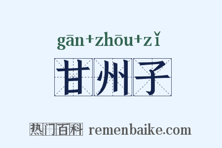 甘州子是什么意思的图片